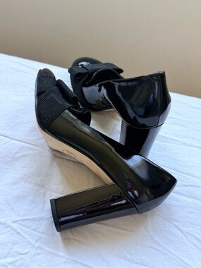 Michael Kors Black Patent Leather Bow Flats